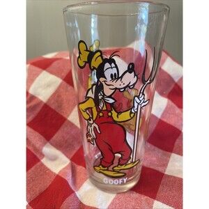 Vintage 1978 Goofy & Pluto Walt Disney Productions Character Glass
